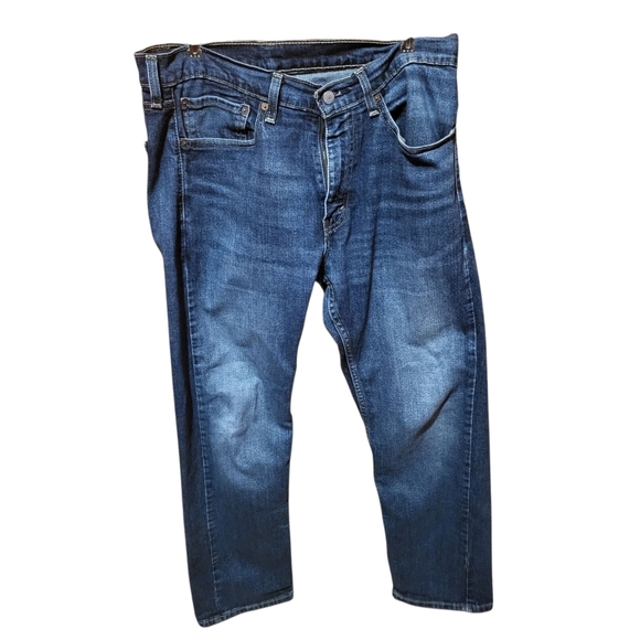Levis 505 Jeans 34 x 30 Stonewash Straight Leg Red Tab Denim Blue Jeans - Picture 1 of 7